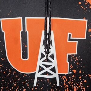 UF Hoodie Pullover‎ Orange Splatter Print Long Sleeve Mens Size L